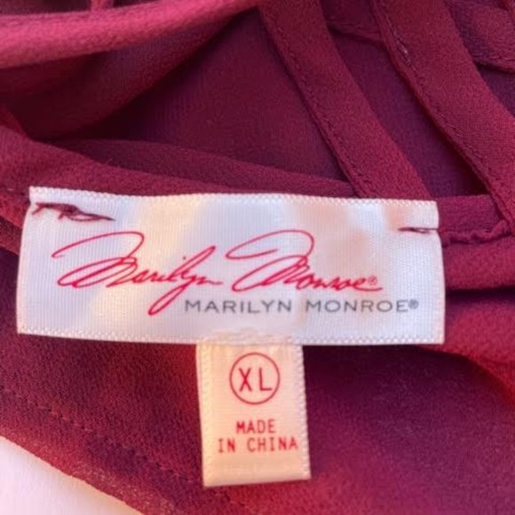 Burgundy Sheer Blouse - Picture 3 of 7